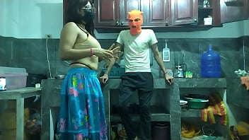 "from flaccid penis to erect 25 year old man with a big penis masturbates while waiting for his best friend in the kitchen"