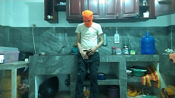 "from Flaccid Penis To Erect 25 Year Old Man With A Big Penis Masturbates While Waiting For His Best Friend In The Kitchen" thumbnail