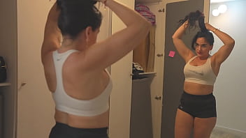 My busty stepmom comes home horny from the gym and gives me her tight pussy so she doesn't get bored