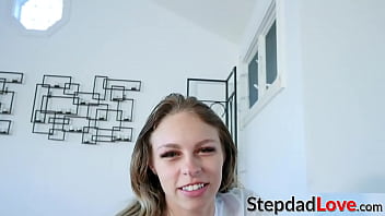 Cum eating teen likes fucking with stepdad