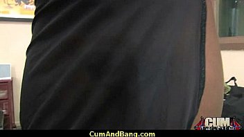 Super hot ebony chick blows a group of white dicks 20