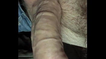 Shows his big erect cock