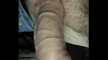 Shows his big erect cock