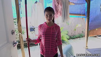 Petite cleaning lady tight pussy banged hardcore