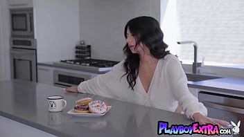 Passionate latin diva stripping and posing naked for playboy