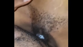 I can't hold it i cum on her pussy cause she is too juice