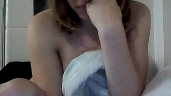 Tiny blonde masturbating for money