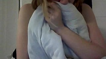 Tiny blonde masturbating for money