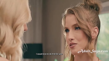 Busty petite blonde and latina lesbian lick fest with moaning and kissing