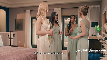 Busty petite blonde and latina lesbian lick fest with moaning and kissing