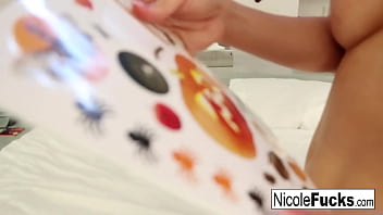 Blonde babe has some fun alone