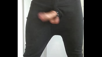 Stand up oily wank in my thermals with my balls bouncing everywhere makes me bust an 8 day load