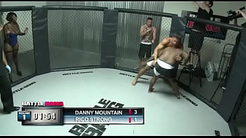 Stacy adams hops on the winners cock in the mma cage and swallows his cum