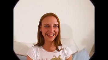 Cami cute 18 yo gives her first blowjob on camera and gets face full of cum