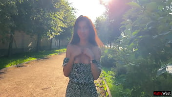 Public solo upskirt flashing ass plug in fishnet pantyhose pee