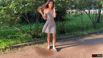 Public solo upskirt flashing ass plug in fishnet pantyhose pee