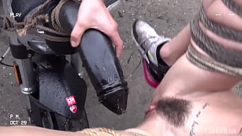Dirty sarah a tiny pussy fucked with a giant black dildo