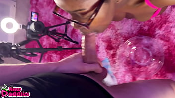 Black & ebony throat fucking day 24 28 ~ pov ebony babe slurping white meat asmr blowjob