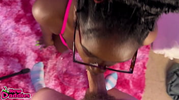 Black & ebony throat fucking day 24 28 ~ pov ebony babe slurping white meat asmr blowjob