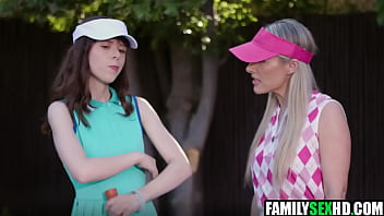 Step parents bang step daughter & step son after pickleball game