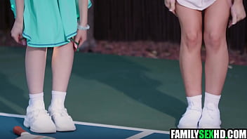 Step parents bang step daughter & step son after pickleball game