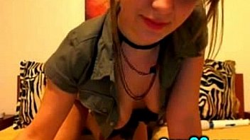 Cute little brunette with no bra bares all on cam camg8