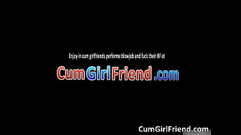 Nasty brunette girlfriend blows hard