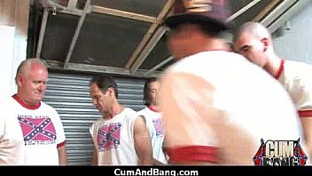 Interracial black slut hardcore group facial 17