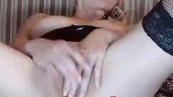 Light haired alice caresses both sweet holes between her legs listening to russian rap and rubs pu