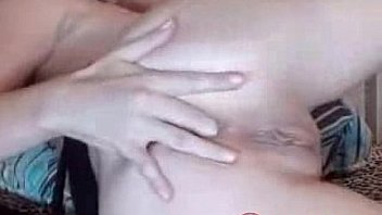 Light haired alice caresses both sweet holes between her legs listening to russian rap and rubs pu