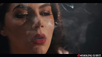 Valentina nappi smoking cigarette sexy italian girl with red lipstick prepares for blowjob & handjob