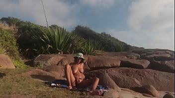 I touched my pussy while looking at the beautiful sea