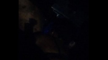 Petite black chick swallowing