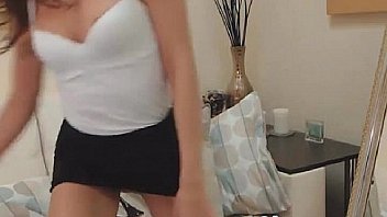 Pretty cam girl sucking dildo on webcam