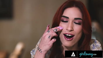 Petite redhead gets massaged by roommate