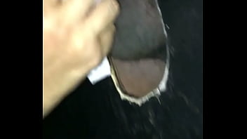 Jennifer first time at the gloryhole but hell she made him cum