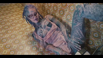 Gaping hole drenched in piss over books and toys