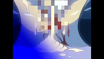 Hentai blue hair woman tied up and played with