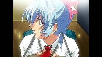 Hentai blue hair woman tied up and played with