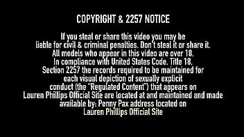 Lustful redhead lauren phillips undresses & fucks a glass dildo