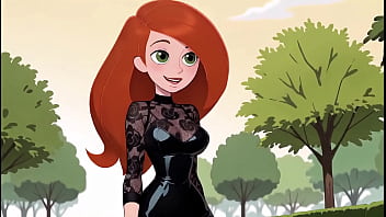 Redhead cartoon girl sexy black lingerie try on haul ai