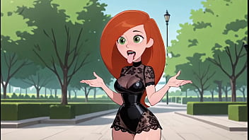 Redhead cartoon girl sexy black lingerie try on haul ai