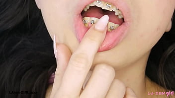 Alluring teen model naked close up