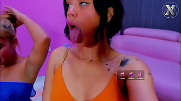 Kneeling like whores sucking big cock