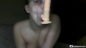 Brunette hottie had some fun with a dildo