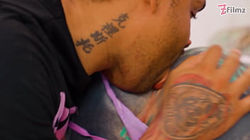 Tattooed girl bbc anal fuck deepthroat atm facial cumshot