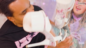 Tattooed girl bbc anal fuck deepthroat atm facial cumshot