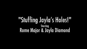 Jayla diamond got her holes stuffed with rome major's massive dick