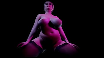 Striptease with a hot cougar with big tits that dances with music 3d porn