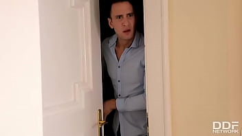 Maid's double penetration reception